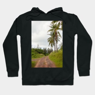 Small dirt road and plam trees in Borneo countryside Hoodie